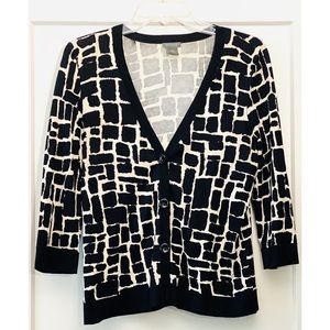 NEW Ann Taylor Patterned, Graphic Cardigan Sweater